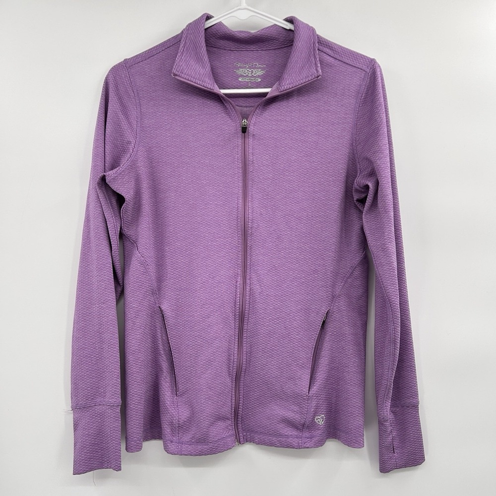 Straight Down Womens Full Zip Jacket Size Small Purple Performance Golf Athletic